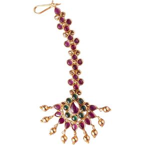 Tarinika Floral Bloom Antique Kempu Maang Tikka - Indian Mang Tika for Women and Girls - Perfect for Ethnic Occasions | Bollywood Maang Tikka | 1 Year Warranty*