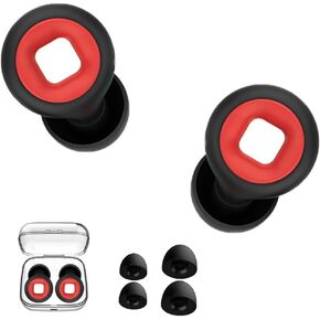 Moto Earplugs for Motorcycles, Motorcycle Ear Plugs Wind, Earplugs for Sleeping Noise Cancelling, Reusable Silicone Ear Plugs, Reduce Wind Noise Ear Plugs for Motorcycles and Travel(Black and red)