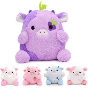 Strawberry Cow Plushie Pillow Cow Stuffed Animal Toys,Cute Strawberry Cow Plush Home Decorations, Soft Stuffed Cows Doll Lovely Gifts for Kids in Saudi Arabia