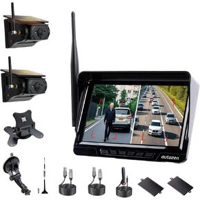 Wireless Backup Camera System, 7 Inch HD 1080P Monitor X2, Motion Detection Alert, Magnetic Mount for Truck, Car, SUV, RV, Trailer