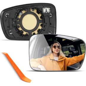 متوافق مع Hyundai Sonata Passenger Side Mirror 2011 2012 2013 - الجانبي الأيمن ، الزجاج البديل للمرآة مع طاقة مدفوعة ودعم