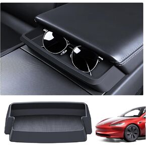 2025 Tesla Sunglasses Holder Model Y Juniper Model 3 Highland Center Console Sunglasses Holder Model 3 Y Interior Accessories Armrest Key Card Phone Holder Storage Box