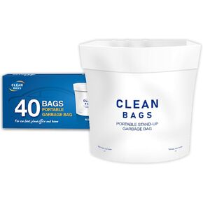 disposable Car Garbage Bin Bags 40 PCS, Leak-proof Cleaning and Vomit Bags, Easy Stick-On and Stand Design, Disposable Small Garbage Bags
