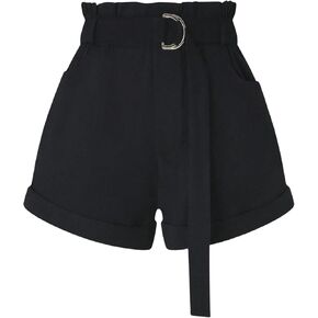 SOLY HUX Women's Plus Size Shorts Paperbag Waist Belted Dressy Casual Shorts with Pockets