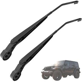 2pcs Left and Right Side Front Windsheild Wiper Arm Compatible with Jeep Wrangler JK/JKU 2007,2008,2009,2010,2011,2012,2013,2014,2015,2016,2017,2018 Replace 68002389AA