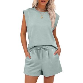 ANRABESS Two Piece Sets for Women 2025 Summer Short Lounge Set Casual Beach Vacation Outfits Spring Sweatsuits Tracksuit
