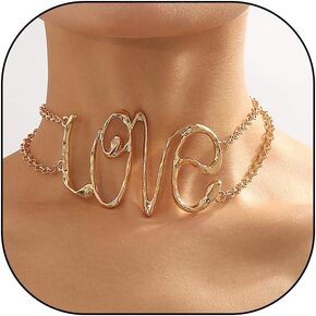 GIGB PBDK GOLD LAYERED LOVE LOVE NETLACE VINTAGE Chunky Link Link Necklace Dainty Reserhetic Dity Netclace Neguredy Jewelry Gift for Women