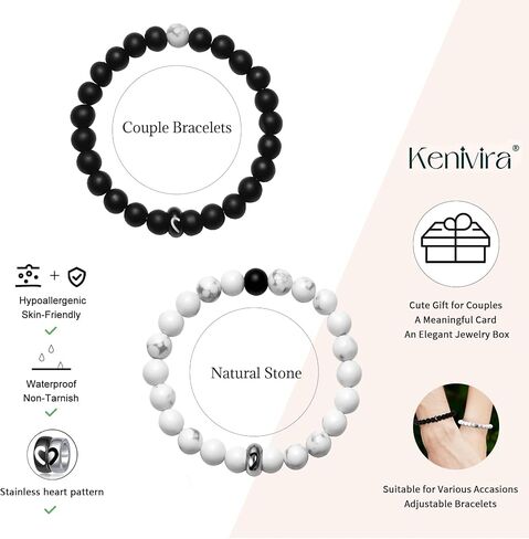Matching Couples Bracelets Gifts for Girlfriend,Relationship Bracelets for Couple One Year Husband Wife Boyfriend Girlfriend Soulmate,Valentine's Day Birthday Engagement Promise Gift in Saudi Arabia