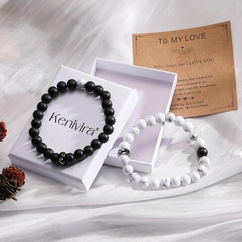 Matching Couples Bracelets Gifts for Girlfriend,Relationship Bracelets for Couple One Year Husband Wife Boyfriend Girlfriend Soulmate,Valentine's Day Birthday Engagement Promise Gift in Saudi Arabia