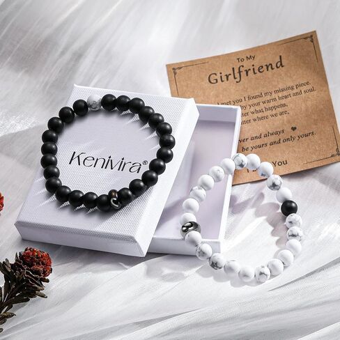 Matching Couples Bracelets Gifts for Girlfriend,Relationship Bracelets for Couple One Year Husband Wife Boyfriend Girlfriend Soulmate,Valentine's Day Birthday Engagement Promise Gift in Saudi Arabia