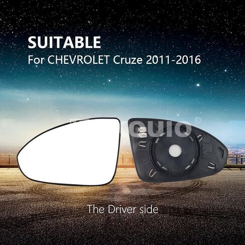 Passenger Side Mirror Replacement Glass for Chevrolet Cruze 2011-2016,Backing Plate Power Heated Right Side View Mirror Glass for Chevy Cruze 2011 2012 2013 014 2015 2016 in Saudi Arabia