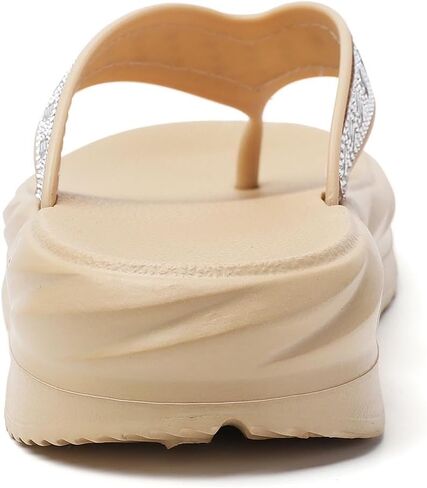 Women’s Flip Flops Arch Support Mid Platform Sandals Wedge Flip Flop Thong Slippers Chunky Slide Sandals in Kuwait