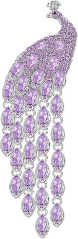 Colorful Rhinestone Peacock Tassel Brooch Pins for Women Fashion in Kuwait