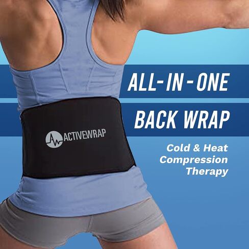 ActiveWrap Ice Pack Wrap with Reusable Gel Packs – for Sciatica and Lower Discomfort, Flexible Gel for Recovery, Large Compress for Back and Hip Support, Hot & Cold Compression Wrap in Kuwait