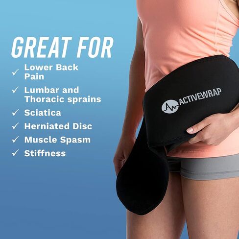 ActiveWrap Ice Pack Wrap with Reusable Gel Packs – for Sciatica and Lower Discomfort, Flexible Gel for Recovery, Large Compress for Back and Hip Support, Hot & Cold Compression Wrap in Kuwait