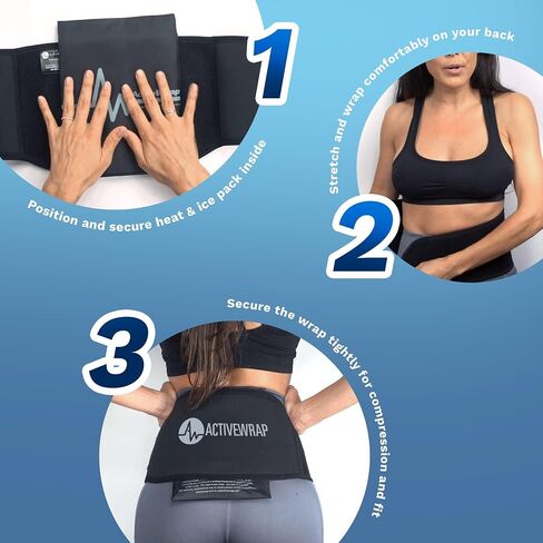 ActiveWrap Ice Pack Wrap with Reusable Gel Packs – for Sciatica and Lower Discomfort, Flexible Gel for Recovery, Large Compress for Back and Hip Support, Hot & Cold Compression Wrap in Kuwait