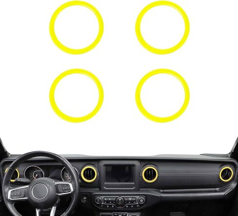 4 PCS Air Conditioning Outlet Trim Cover Aluminum Alloy AC Vent Decoration Ring Center Console Dashboard Interior Accessories Compatible with Wrangler JL 2018-2023 Gladiator JT 2020-2023 (Red) in Kuwait