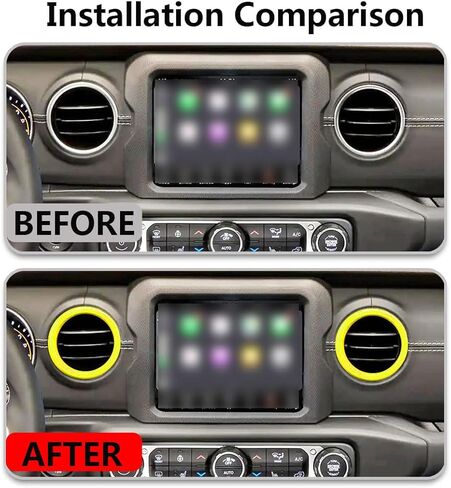 4 PCS Air Conditioning Outlet Trim Cover Aluminum Alloy AC Vent Decoration Ring Center Console Dashboard Interior Accessories Compatible with Wrangler JL 2018-2023 Gladiator JT 2020-2023 (Red) in Kuwait