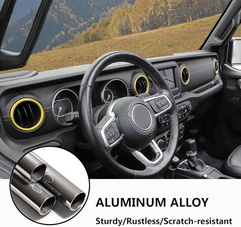 4 PCS Air Conditioning Outlet Trim Cover Aluminum Alloy AC Vent Decoration Ring Center Console Dashboard Interior Accessories Compatible with Wrangler JL 2018-2023 Gladiator JT 2020-2023 (Red) in Kuwait
