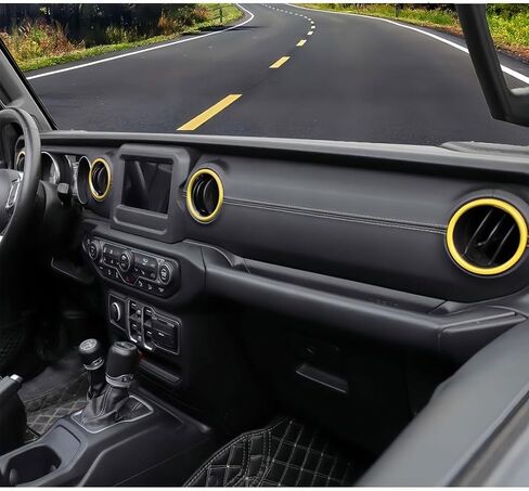 4 PCS Air Conditioning Outlet Trim Cover Aluminum Alloy AC Vent Decoration Ring Center Console Dashboard Interior Accessories Compatible with Wrangler JL 2018-2023 Gladiator JT 2020-2023 (Red) in Kuwait