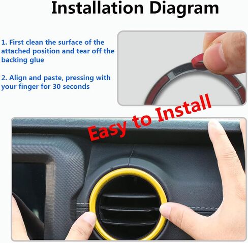 4 PCS Air Conditioning Outlet Trim Cover Aluminum Alloy AC Vent Decoration Ring Center Console Dashboard Interior Accessories Compatible with Wrangler JL 2018-2023 Gladiator JT 2020-2023 (Red) in Kuwait