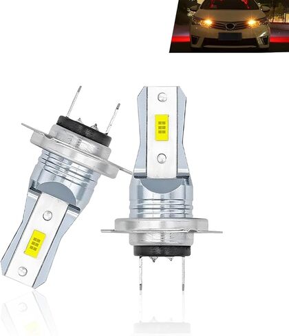 2 PCS H7 LED LED 6000K White Super Super Bright ، اثنين من اللقاح و 360 درجة لمبة الإضاءة الإضاءة ، لا يوجد محول مطلوب لمبة لاستبدال أضواء الضباب الأمامية/الخلفية ، عالمي للسيارات والشاحنات وسيارات الدفع الرباعي (أبيض) in Saudi Arabia