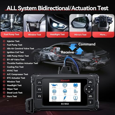 iCarsoft CR V3.0 (2025) Scan Tool Bidirectional OBD2 Scanner Diagnostic Tool 45 Reset,All System Diagnose, Active Test, Battery Test for All Cars-10 Free Diagnostic-Software Installation in Saudi Arabia