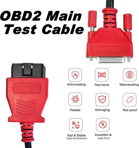 Main Test Cable for Autel, 16 Pin to DB26 Connector OBD2 Diagnostic Test Cable, Work with Scanner for MaxiSys MS908PRO/MS905/J2534 and Other Scan Tool in Kuwait