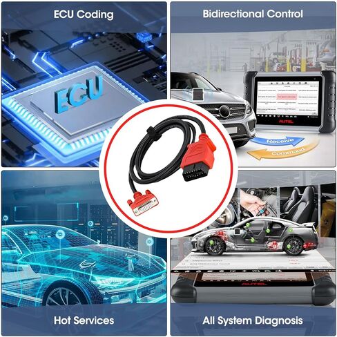 Main Test Cable for Autel, 16 Pin to DB26 Connector OBD2 Diagnostic Test Cable, Work with Scanner for MaxiSys MS908PRO/MS905/J2534 and Other Scan Tool in Kuwait