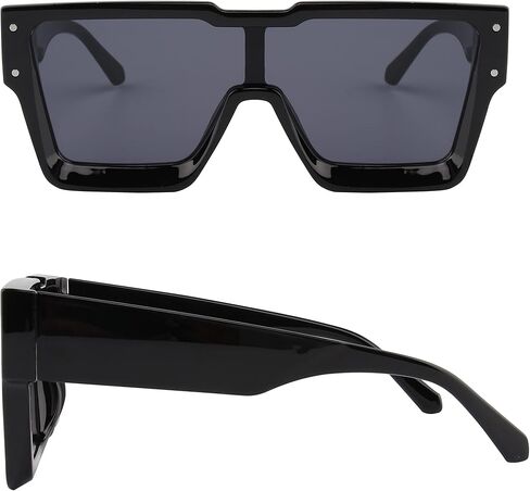 KENBO Oversized Sunglasses for Women Men Trendy Square Sun Glasses One Piece Lens Big Sunglasses in Kuwait