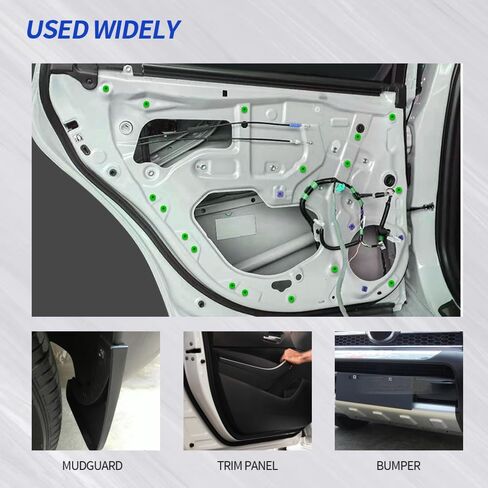100PCS Door Panel Retainer Clips, Fender Liner Clip, 8mm Retainer Trim Bumper Push Fasteners with Removal Tool, 6503204 Plastic Rivet Clips Compatible with Chrysler Jeep Dodge in Kuwait