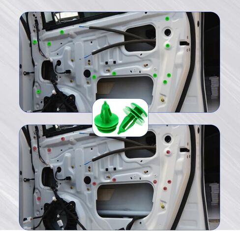 100PCS Door Panel Retainer Clips, Fender Liner Clip, 8mm Retainer Trim Bumper Push Fasteners with Removal Tool, 6503204 Plastic Rivet Clips Compatible with Chrysler Jeep Dodge in Kuwait