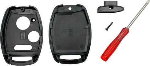 Key Fob Shell Case Replacement for Honda Accord Crosstour Civic Odyssey Fit CR-V CR-Z Key Fob Cover with Screwdriver (Black) in Kuwait