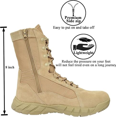 حذاء عسكري تكتيكي خفيف الوزن تكتيكي أحذية مكافحة أحذية مكافحة الاكتتاب الجانبية السوستة التدريب الدانتيل في الهواء الطلق حذاء التنفس في الهواء الطلق in Kuwait