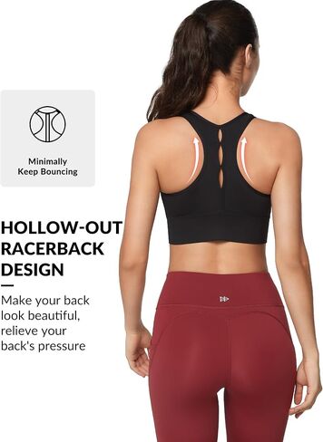Yvette Sports Bras for Women High Impact Zip Front Sports Bra High Support Large Bust for Workout Running,Blue in Saudi Arabia