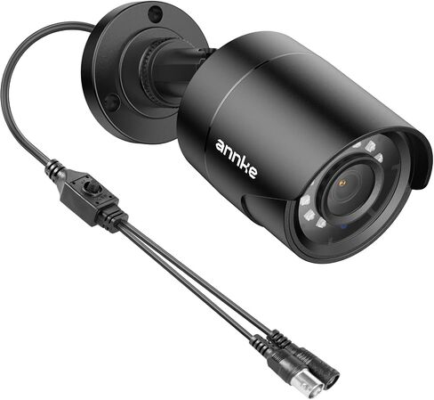 ANNKE 1080p Security Camera 4-in-1 CCTV Bullet Wired Cam, AHD/TVI/CVI/CVBS | Analog Surveillance Video Add-On Black Camera for Outdoor Use, 100ft Clear Night Vision (Power Adapter Not Included) - E200 in Saudi Arabia