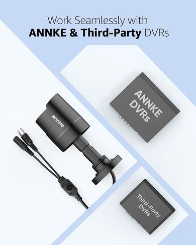 ANNKE 1080p Security Camera 4-in-1 CCTV Bullet Wired Cam, AHD/TVI/CVI/CVBS | Analog Surveillance Video Add-On Black Camera for Outdoor Use, 100ft Clear Night Vision (Power Adapter Not Included) - E200 in Saudi Arabia