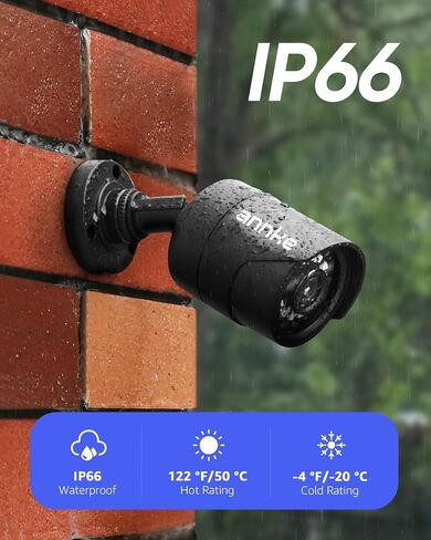 ANNKE 1080p Security Camera 4-in-1 CCTV Bullet Wired Cam, AHD/TVI/CVI/CVBS | Analog Surveillance Video Add-On Black Camera for Outdoor Use, 100ft Clear Night Vision (Power Adapter Not Included) - E200 in Saudi Arabia