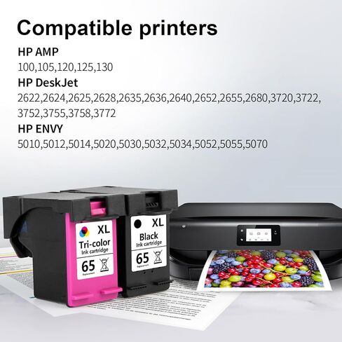 استبدال خرطوشة الحبر الأسود/ثلاثي الألوان المعاد تصنيعها من Aqepbzt لخراطيش الحبر HP Ink 63 63XL باللون الأسود واللون لطابعة HP OfficeJet 3830 4650 5255 Envy 4510 5020 4528 4513 Deskjet 1112 2130 in Kuwait