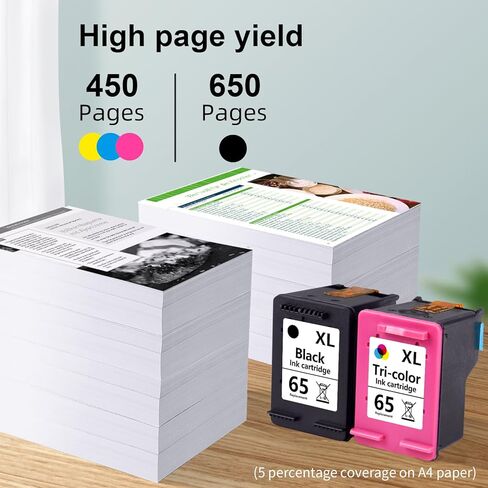 استبدال خرطوشة الحبر الأسود/ثلاثي الألوان المعاد تصنيعها من Aqepbzt لخراطيش الحبر HP Ink 63 63XL باللون الأسود واللون لطابعة HP OfficeJet 3830 4650 5255 Envy 4510 5020 4528 4513 Deskjet 1112 2130 in Kuwait