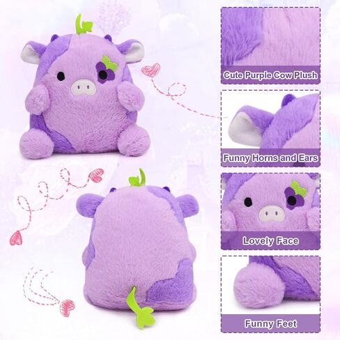 Strawberry Cow Plushie Pillow Cow Stuffed Animal Toys,Cute Strawberry Cow Plush Home Decorations, Soft Stuffed Cows Doll Lovely Gifts for Kids in Saudi Arabia