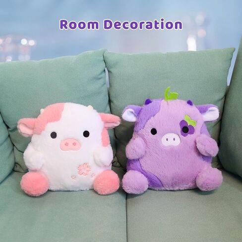 Strawberry Cow Plushie Pillow Cow Stuffed Animal Toys,Cute Strawberry Cow Plush Home Decorations, Soft Stuffed Cows Doll Lovely Gifts for Kids in Saudi Arabia