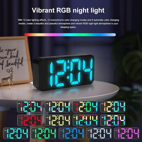 Alarm Clocks for Bedrooms Heavy Sleepers - Snooze for Deep Sleepers Adults Home Office, Digital Alarm Clock with Type-C Charging Port, Large Bold Number Display, Adjustable Alarm Volume and Dimmer in Saudi Arabia
