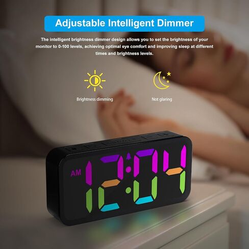 Alarm Clocks for Bedrooms Heavy Sleepers - Snooze for Deep Sleepers Adults Home Office, Digital Alarm Clock with Type-C Charging Port, Large Bold Number Display, Adjustable Alarm Volume and Dimmer in Saudi Arabia