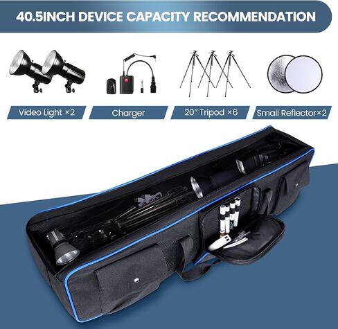 YOREPEK Tripod Carrying Case Bag 50.5", Durable Light Stand Bag with 2 Removable Padding, Photo Studio Equipment Case for Tripods, Monopods, Speaker Stands, Umbrellas, Gear, Mic Stand, Tent Pole in Saudi Arabia