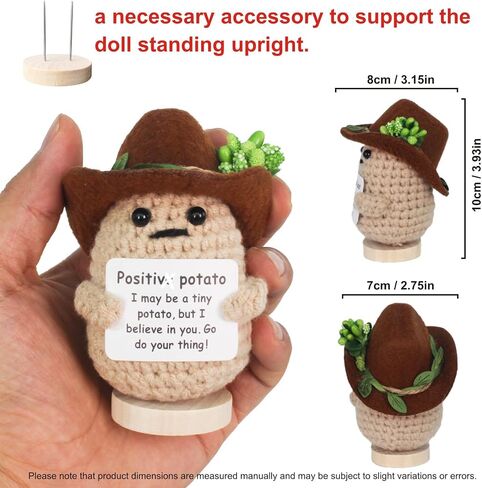 Mini Positive Crochet Potato - Emotional Support Cute Potato Positive Crochet Animals Already Made, Funny Christmas Birthday Gifts for Women, Cool Things, Office Decor in Saudi Arabia