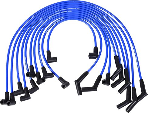 RLP Silicone Spark Clop Wires مجموعة زرقاء مع سلكين لفائف 8.0 مم استبدال لأسلاك SBF Block Ford Valve Cover 221 255 260 289 302 351W Fits Hei Distributor Caps in Kuwait