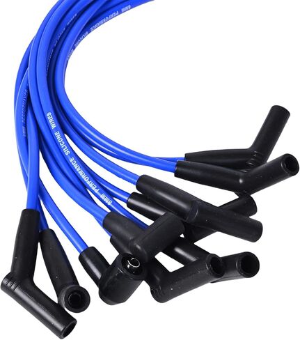 RLP Silicone Spark Clop Wires مجموعة زرقاء مع سلكين لفائف 8.0 مم استبدال لأسلاك SBF Block Ford Valve Cover 221 255 260 289 302 351W Fits Hei Distributor Caps in Kuwait