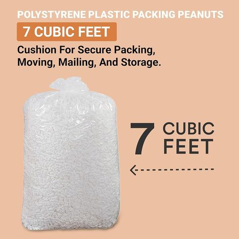 Aviditi 7NUTSW 7 Cubic Feet Loose Fill Packing Peanuts, White in Saudi Arabia