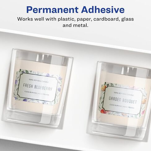 Avery Pearlized Ivory Rectangle Scalloped Labels with Sure Feed Technology, Print-to-The-Edge, 2" x 3", 200 Pearlized Ivory Labels, Laser/Inkjet Printable Labels in Saudi Arabia
